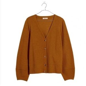 Madewell Acorn Flower Shaped Buttons Pieced-Sleeve
Textured Cardigan